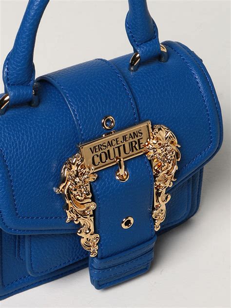 versace jeans blue patent purse|Versace Jeans couture tote bag.